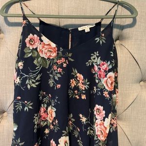 Haute Monde Long Sleeve Shoulder Floral Shirt